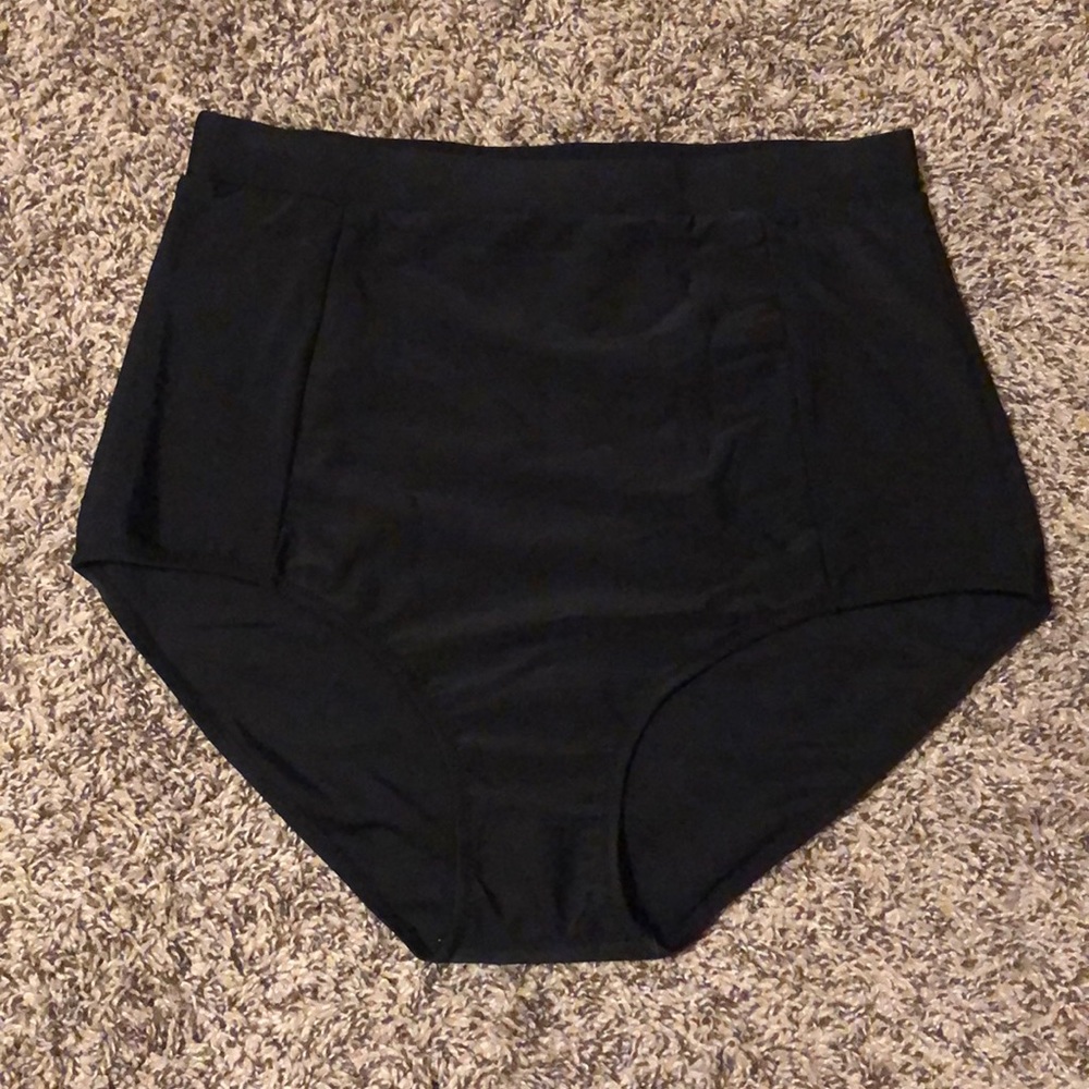 black high rise swimsuit bottoms